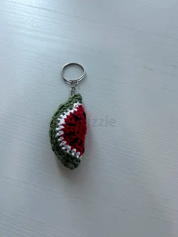 Handmade Crochet Watermelon Keychain - Cute Mini Accessory