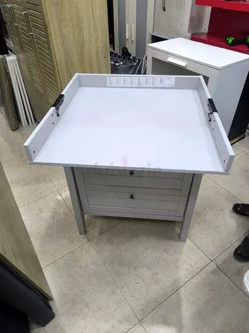 White Wooden Changing Table / Dresser with Foldable Top