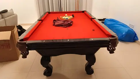 8 feet marble slate top, pocket drop pool billiards table is for sale