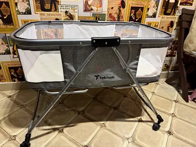Used Tecnum Portable Baby Bassinet / Travel Cot (foldable)