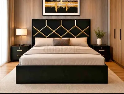 Luxurious brand new black Color Queen size bed with mattress Double bed family storage bed Queen bed
