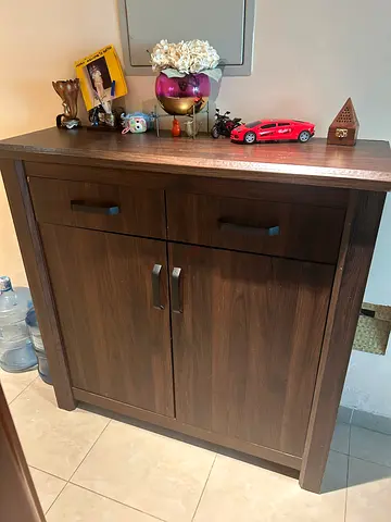 Home Center, 16-Pair Shoe Cabinet - 2 Doors, 2 Drawers