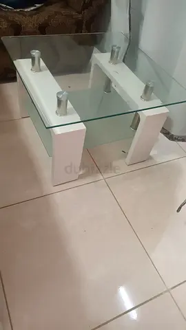 Modern Glass Coffee Table with White Base