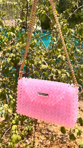 Pink luxurious handmade beaded bag