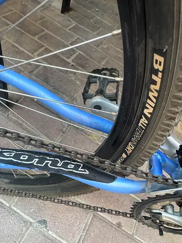 Used blue adult mountain bike - BTwin all-terrain tyres, working condition
