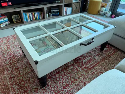 White Glass Top Coffee Table With Storage