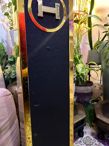 Hermes-inspired custom build metal floor lamp (leather needs to be refurbished)