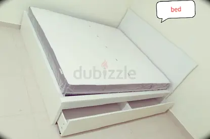 IKEA Malam king size 180×200cm bed frame with IKEA mattress and 2 big storage drawers underneath