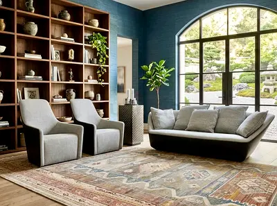 WALTER KNOLL Modern living room set  (sofa + 2 SWIVEL chairs)