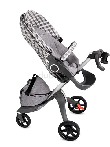 Lightweight modern pram stroller with detachable seat - grey