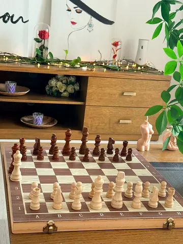 Aesthetic wooden chess set