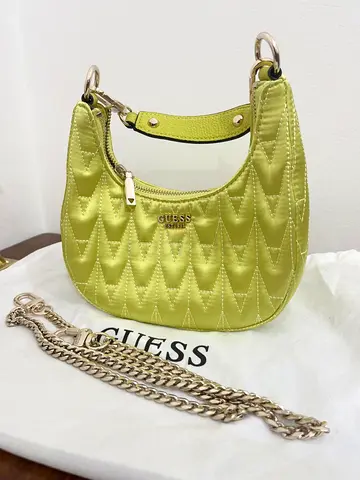 Guess - Quilted Shoulder Bag with Chain Strap - Brand New