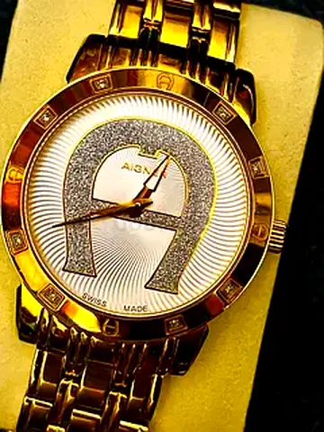 Authentic Aigner watch+ diamonds -Swiss made Sapphire crystal gold