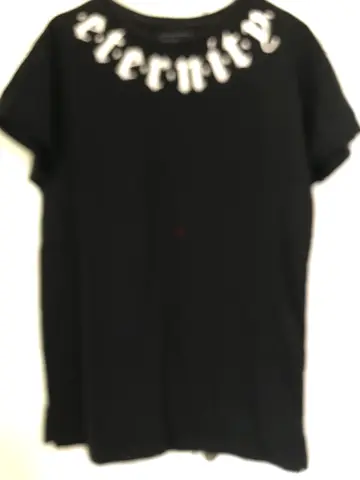 Black short-sleeve printed crew-neck T-shirt - size not specified