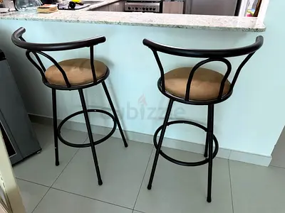 Set of 2 Black Bar Stools