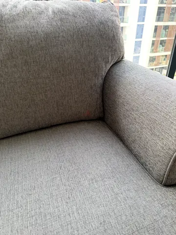Comfortable 2-Seater Grey Fabric Sofa - Good Condition