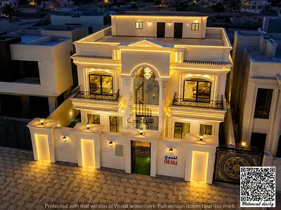 Luxury Classic Villa for Sale in Al Helio 2 – Ajman | 6 Master Bedrooms and Full Stone Facade