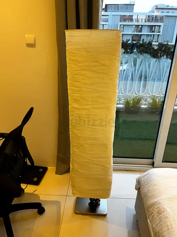 Tall IKEA floor lamp with rectangular shade