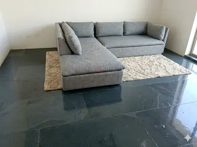 Pottery barn gray color lshape sofa