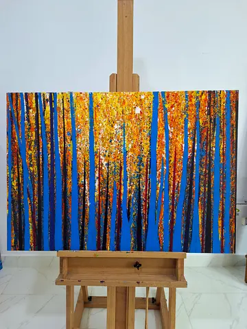 Original Colorful Seascape Painting on Canvas - Signed