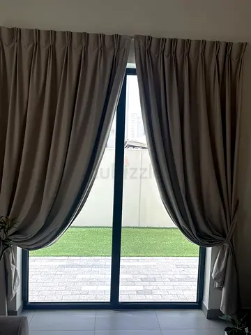 Grey blackout curtains - pair, excellent condition