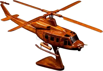 Wooden Helicopter Model - Decorative Collectible-56cm length