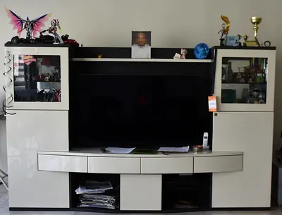 Modern glossy TV entertainment center (55 Samsung TV Free)