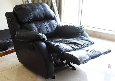 Brown Leather Recliner Armchair - Comfortable Single Seater