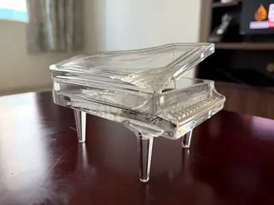 Clear Acrylic Mini Grand Piano Trinket Box