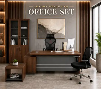 Luxury L Shaped Executive Office Desk – Modern Manager Desk for UAE Offices