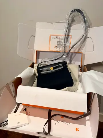 Hermes Mini Herbag Zip 10 Black Gold Bag