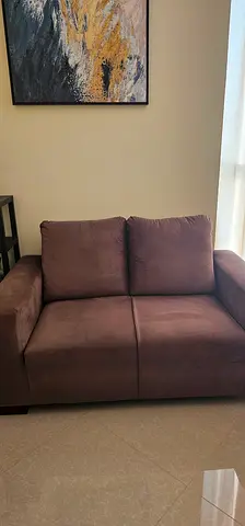 Brown 5-seater fabric sofa set in good condition