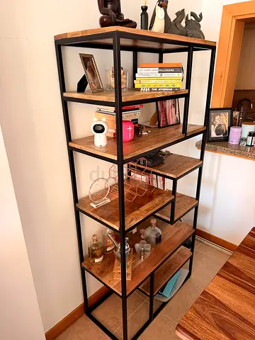 Industrial-style 5-tier Metal Wood Shelf Unit / Bookcase