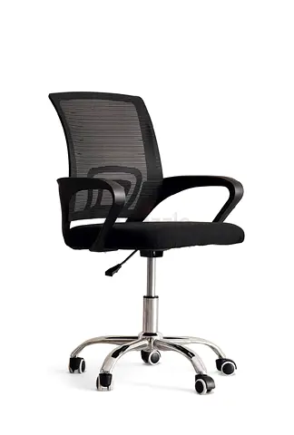 Black Mesh Office Chair with Armrests and Adjustable Height