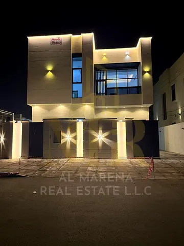 For sale: A distinctive villa in Al Yasmeen area – Ajman. Two floors + roof, strategic corner location. Includes water, electricity, and air condition