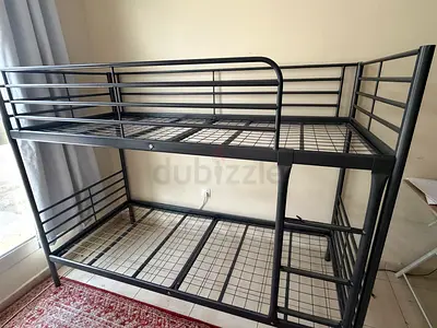 Metal Bunk Bed Frame - Double Decker, Black, Good Condition