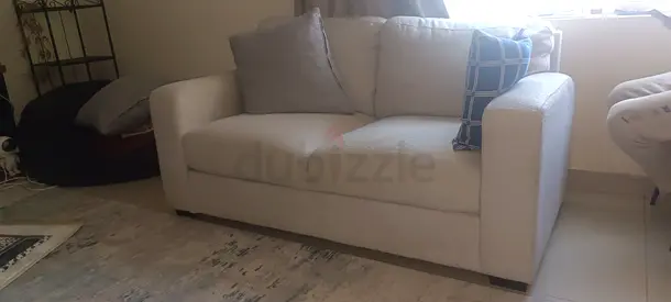 Two and 3 -seater beige fabric 2 sofa in good condition