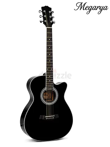 MegArya 38-Inch Black Cutaway Acoustic Guitar