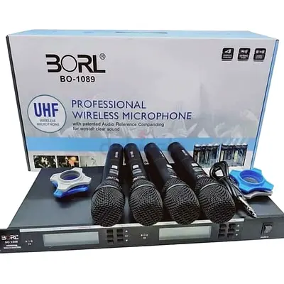 Borl BO- 1089 wireless microphone set 4 in 1 - Brand new