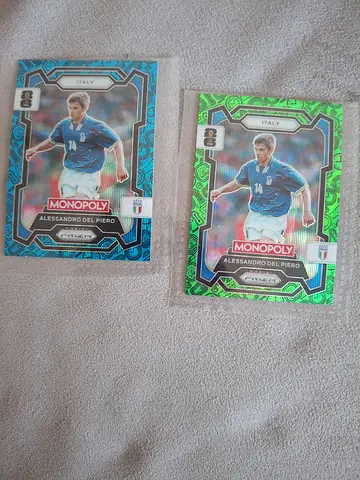 Alessandro del piero green waves and blue waves panini world cup 2026 monopoly prizm