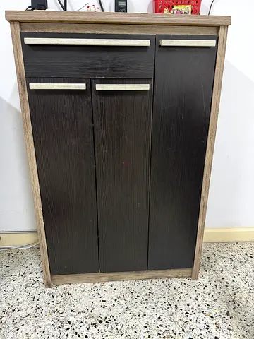 Small 3-Drawer Wooden Cabinet / Dresser - Dark Brown shoe rack