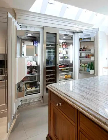 Gaggenau latest model 400 series large built-in integrated fridge freezer set