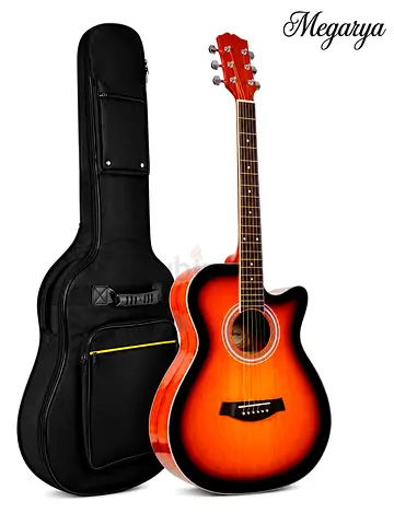 MegArya 38-Inch Cutaway TAS Acoustic Guitar with Carry Bag