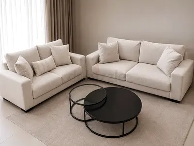 Modern 3 and 2 Seater Fabric Sofa Set