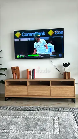 Wooden TV Unit / Entertainment Console in Light Oak - Good Condition