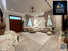 A villa in Al Yasmin, fully furnished, including electricity, water, and air conditioning. The price