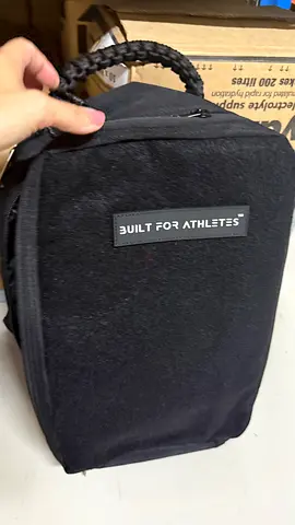 Built For Athletes 20L Pro black zippered back pack with full patch front and braided handle