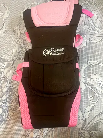 Baby Carrier Front and Back Baby Sling - Black with Pink Trim