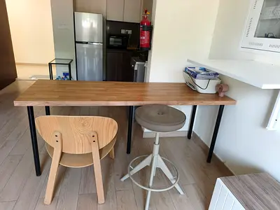 Wooden Study Table with Two Chairs — Good Condition