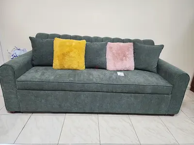 Comfortable Grey Fabric Sofa with Cushions and storage with two years warranty